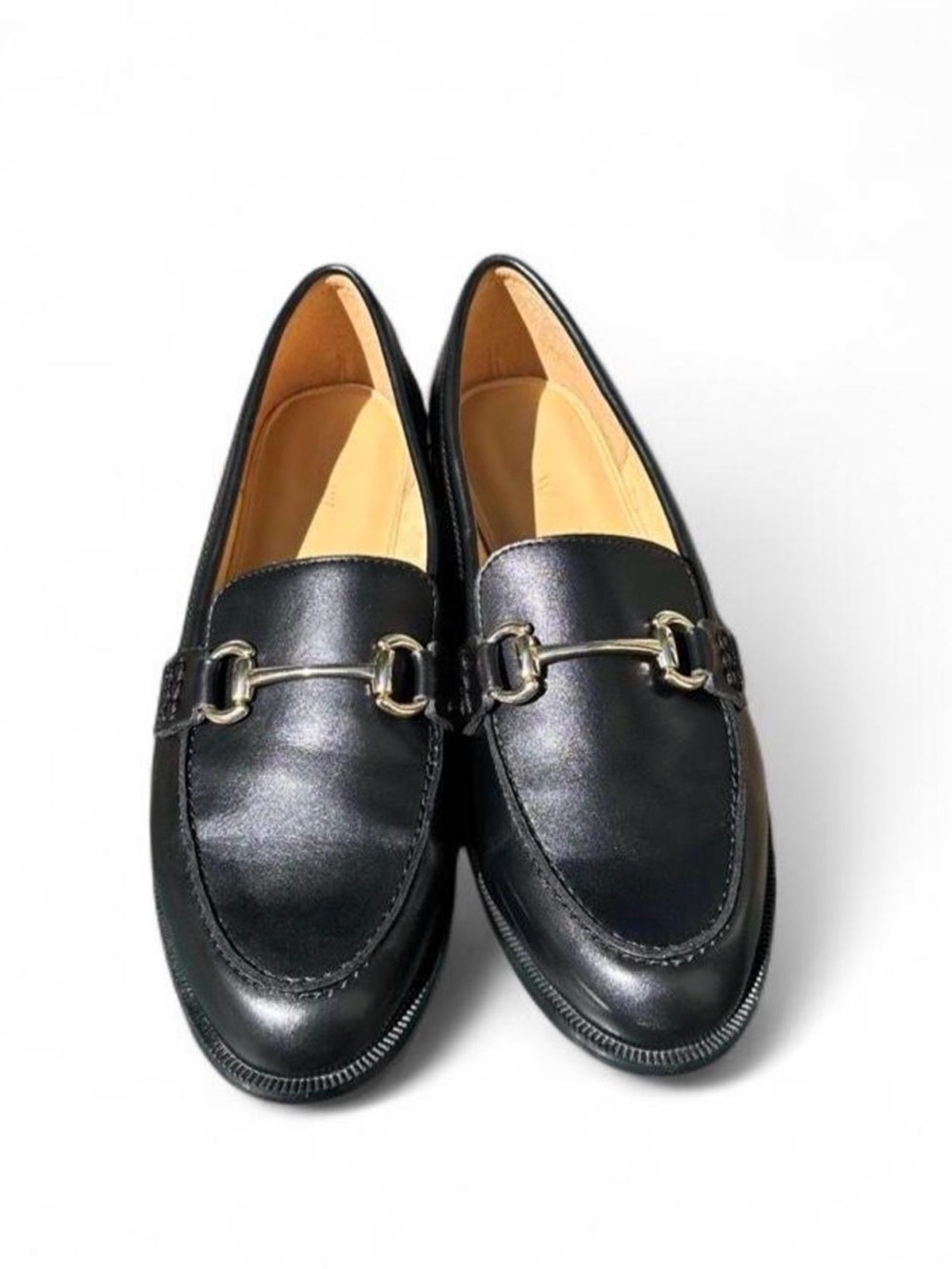 J.Crew Women's Black Leather Horsebit Loafers - Size 10